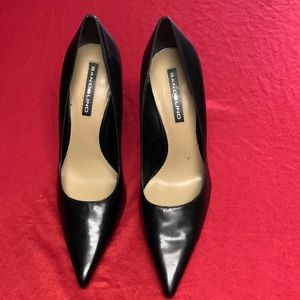 Bandolino Black leather heels 3” worn once size 9.5
